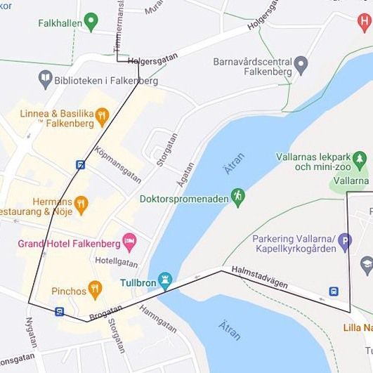 Bild över kortegeväg