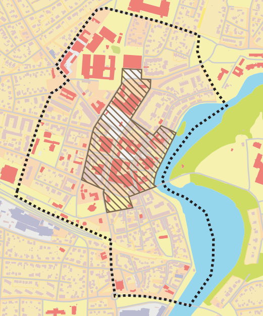 Karta över rörliga försäljningsplatser i centrum