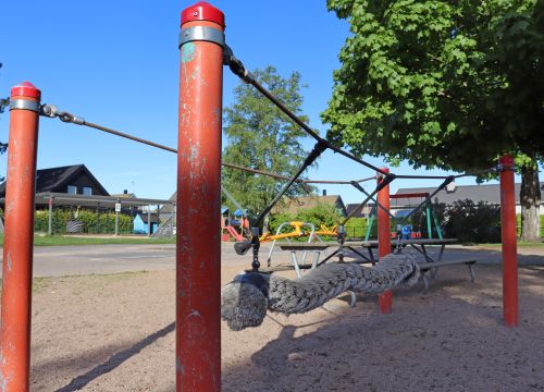 Balansbana i sandlåda