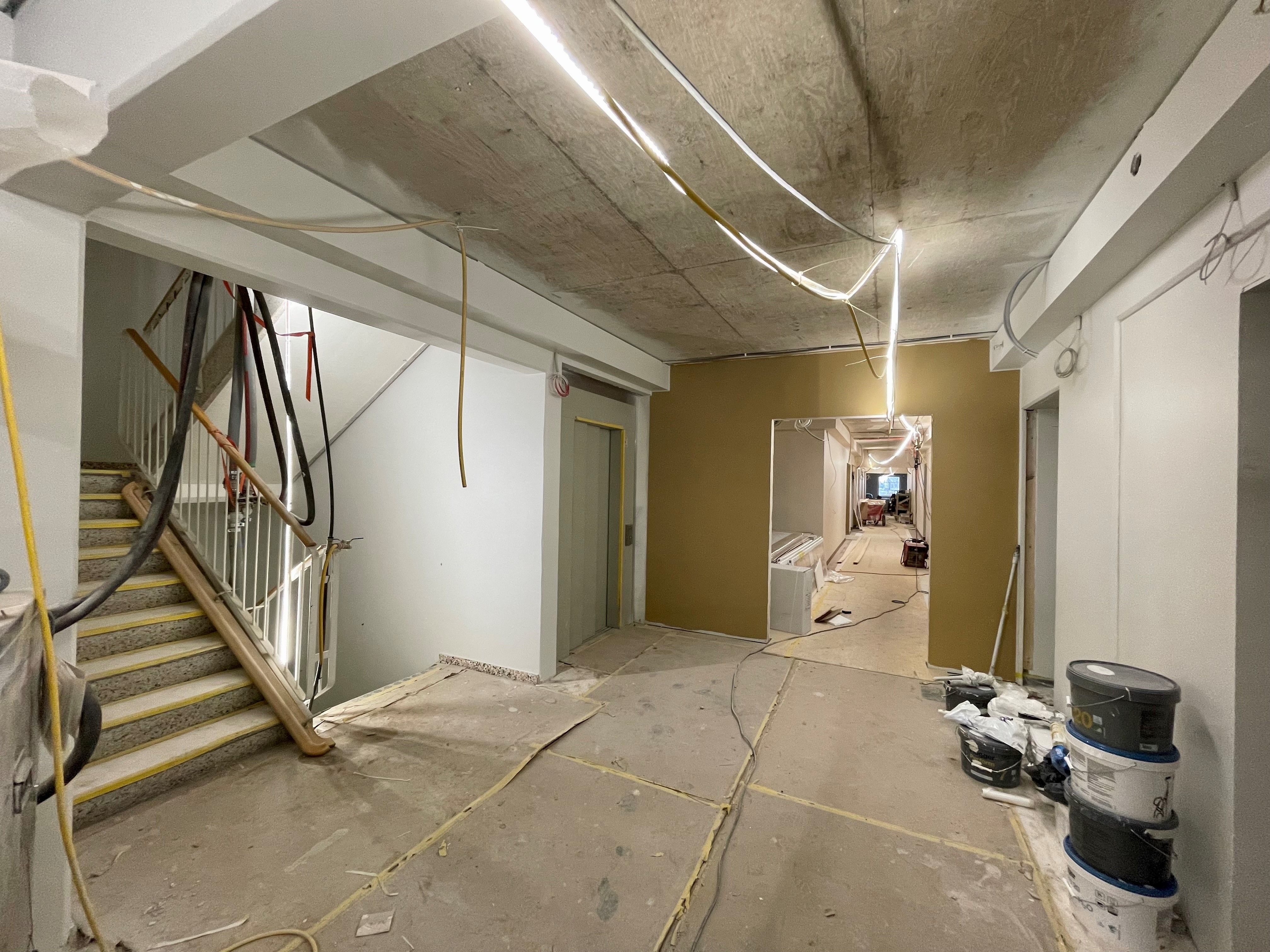 Inomhusmiljö under renovering. 