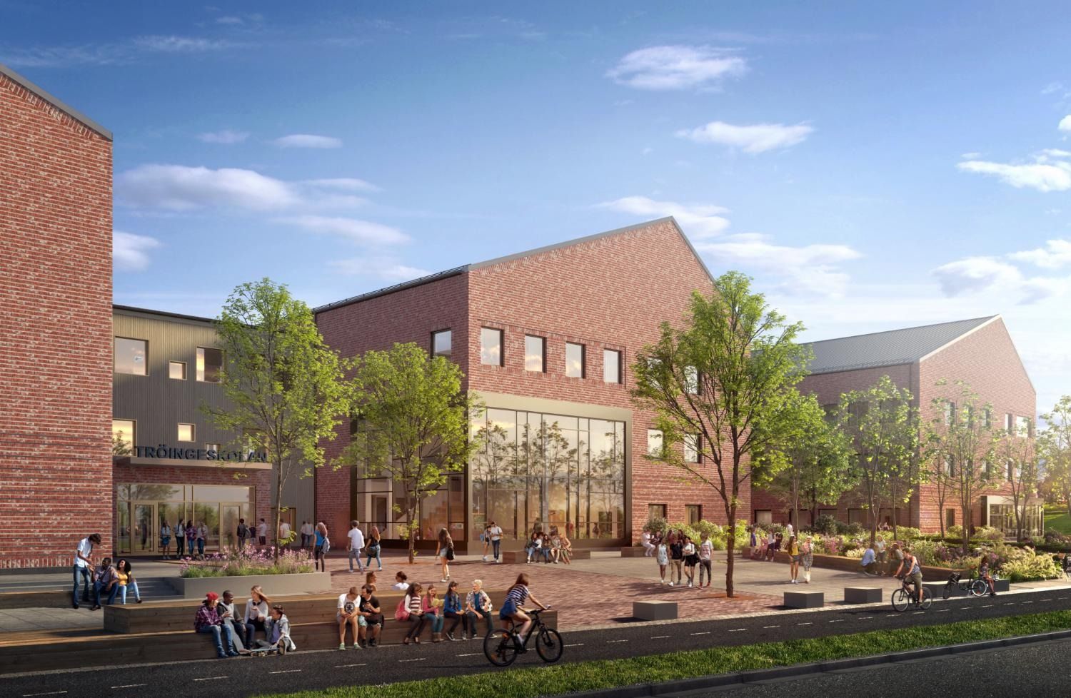 Skisserna av Tröingeskolan är framtagna av MadeUp och Norconsult.